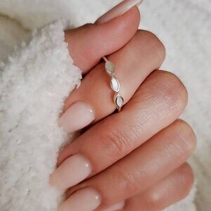 Sterling Silver Mother of Pearl Ring for Women